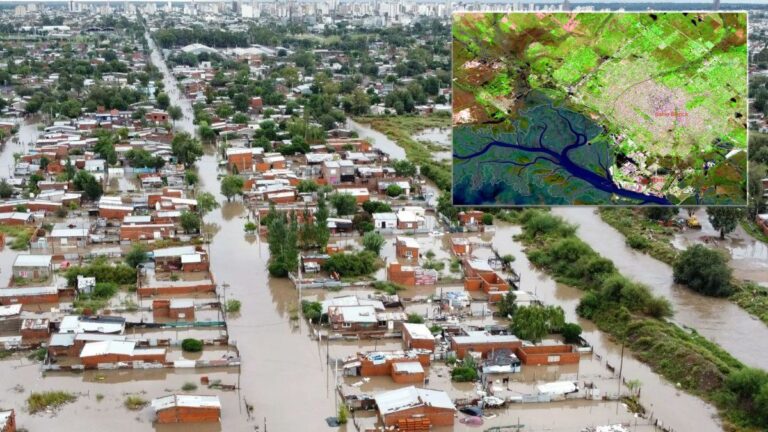 Publicaron una imagen satelital de cómo quedó Bahía Blanca tras el temporal