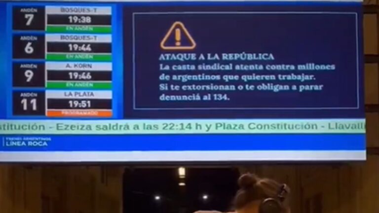 «Ataque a la República»: el video del Gobierno en las estaciones de trenes por el paro de la CGT
