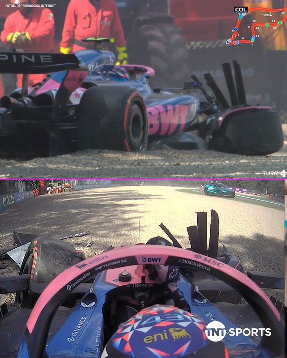 Fuerte accidente de Colapinto en la qualy del GP de Imola