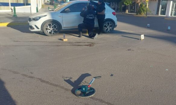 Trelew: Accidente de tránsito deja un motociclista lesionado
